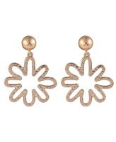 Laundry by Shelli Segal Gold Tone Cutout Flower Drop Earrings