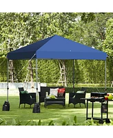 Gymax 8x8 Ft Pop up Canopy Tent Shelter Wheeled Carry Bag 4 Canopy Sand Bag