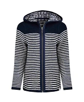 Weird Fish Women's Bianca Full Zip Stripe Macaroni Hoodie