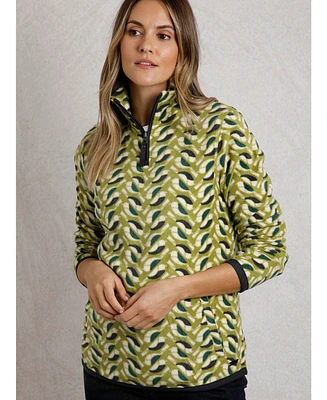 Weird Fish Women's Reena 1/4 Zip Printed Microfleece