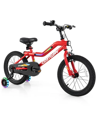 Kids Bike with Led Lights Adjustable Carbon Steel Bicycle