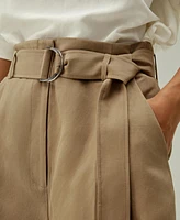 Lilysilk Women's Chic Silk-Linen Blend Bermuda Shorts