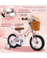 Kids Retro Bike with Adjustable Height and Basket Fun and Stylish Bicycle