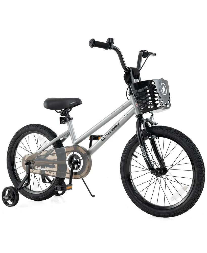 Kids Bike with Adjustable Seat and Transparent Chain Cover