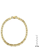 Steeltime Unisex 14K Gold Plated Sterling Silver 120 Mariner Superflat 8.5" Bracelet