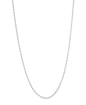 Steeltime Unisex Sterling Silver Rope Chain Necklace