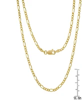 Steeltime Unisex 14K Gold Plated Figaro Hollow Necklace