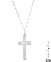 Steeltime Men's Sterling Silver Crucifix Paired Pendant Necklace