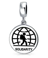 Bling Jewelry Symbol of Solidarity Dangle Charm Bead Sterling Silver for Immigrant Support