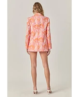 endless rose Women's Floral Jacquard Blazer