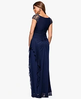 Xscape Women's Boat-Neck Long Sheath Dress