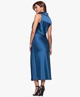 Xscape Women's Collar Sleeveless Sheath Midi Dress