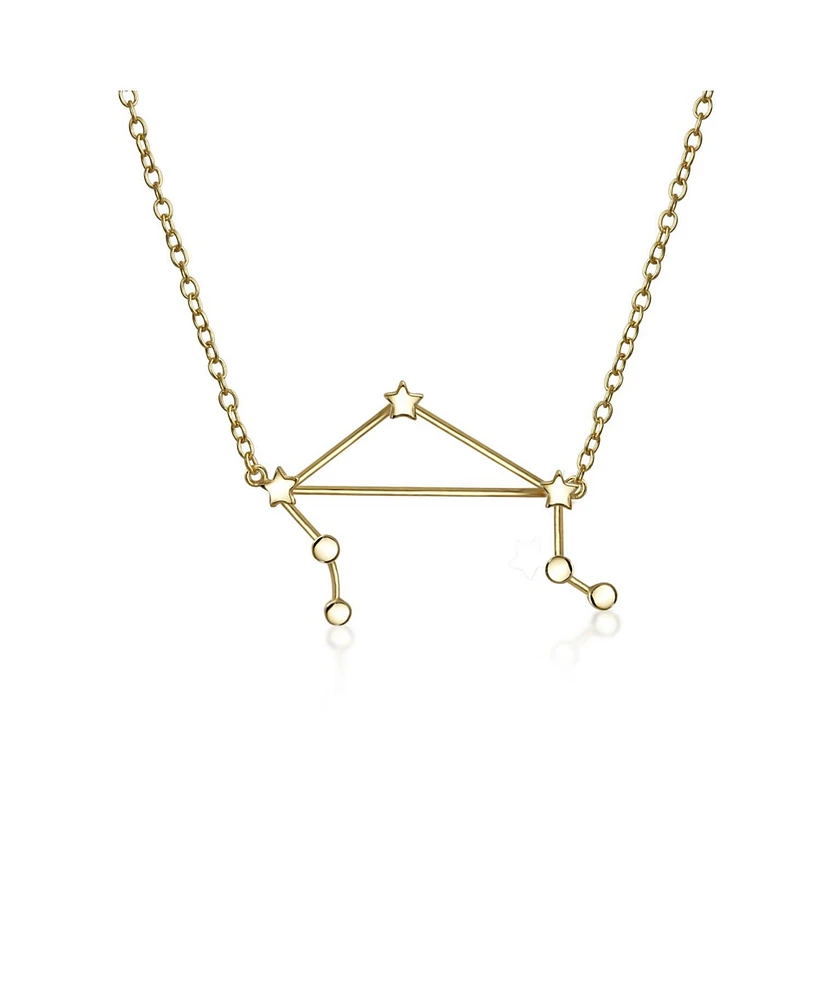 Bling Jewelry Delicate Celestial Astrology Zodiac Libra Constellation Stars Necklace Gold Plated Sterling Silver