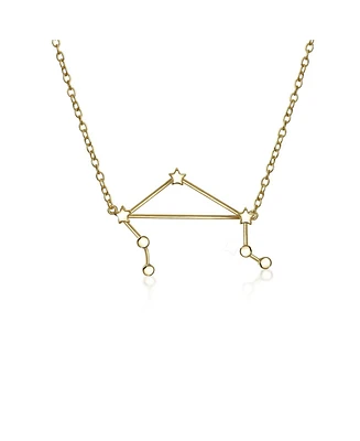 Bling Jewelry Delicate Celestial Astrology Zodiac Libra Constellation Stars Necklace Gold Plated Sterling Silver
