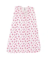 Luvable Friends Baby Girls Sleeveless Jersey Cotton Sleeping Bag, Sack, Blanket, Jersey Floral Jersey, 0-6 Months