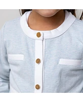 Hope & Henry Girls' French Terry Contrast Trim Cardigan, Kids