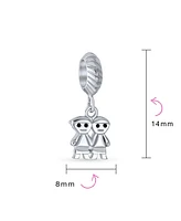 Bling Jewelry Family Friends Forever Bff Sisters Dangle Charm Bead Sterling Silver Bracelet