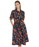 Calvin Klein Women's Short-Sleeve Midi Shirtdress