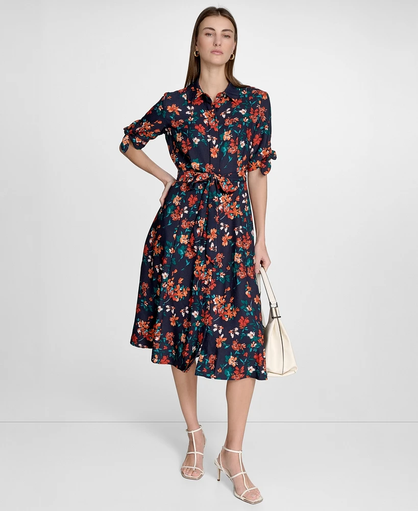 Calvin Klein Women's Short-Sleeve Midi Shirtdress