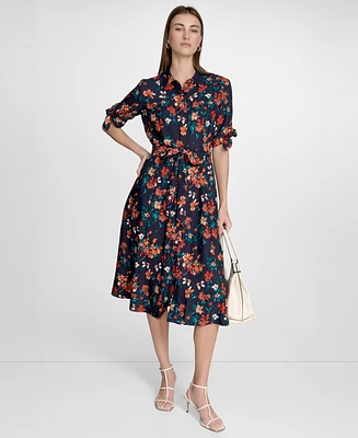 Calvin Klein Women's Short-Sleeve Midi Shirtdress