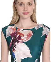 Calvin Klein Women's Short-Sleeve Midi A-Line Dress