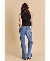 endless rose Women's Front Bow Tie Stretch Top