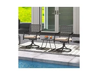 2 Pieces Outdoor Swivel Chairs Patio Dining with Padded Cushions