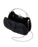 Nina Crystal Twist Chiffon and Satin Minaudiere Clutch Bag