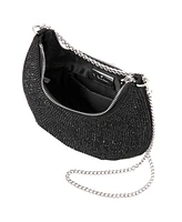 Nina All Over Crystal Crescent Moon Crossbody Bag