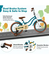 18 Inch Kids Bike Kids Bicycle with Adjustable Seat and Removable Basket