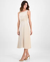 Connected Women's Pleated-Waist Midi Dress