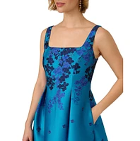 Adrianna Papell Petite Jacquard Fit & Flare Dress