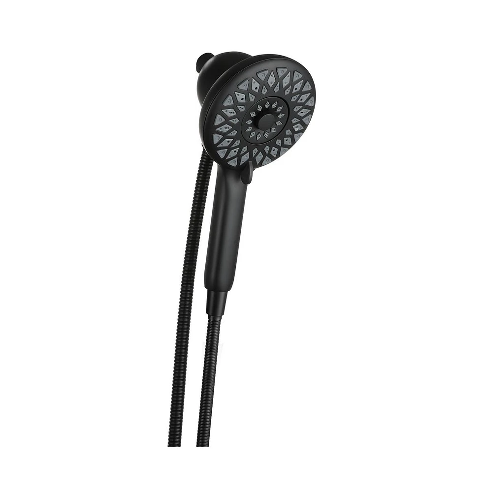 Rainsken High Pressure Shower Heads 6 Spray Mode, Magnetic Shower Head for Bathroom, Matte Black Handheld Shower with 60 inch Stainless Steel Hose