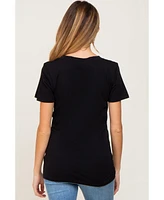 Pinkblush Maternity Black Basic Crew Neck Tee