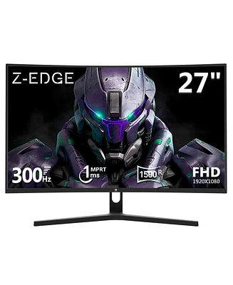 Z-edge UG27H-Black 27 inch 1080P Full Hd 1920 x 1080 300 Hz 1 ms Curved Gaming Monitor, 16.7 Million Display Colors, FreeSync, Ultra-Slim Beze