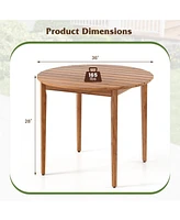 Slickblue Acacia Wood Round Outdoor Dining Table for 4 People