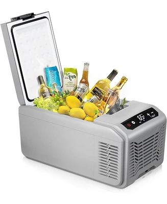 Cowsar 12 Volt Electric Cooler, 15.79QT(15L) Car Fridge, Portable Refrigerator with Intelligent Control Panel, 12V Cooler