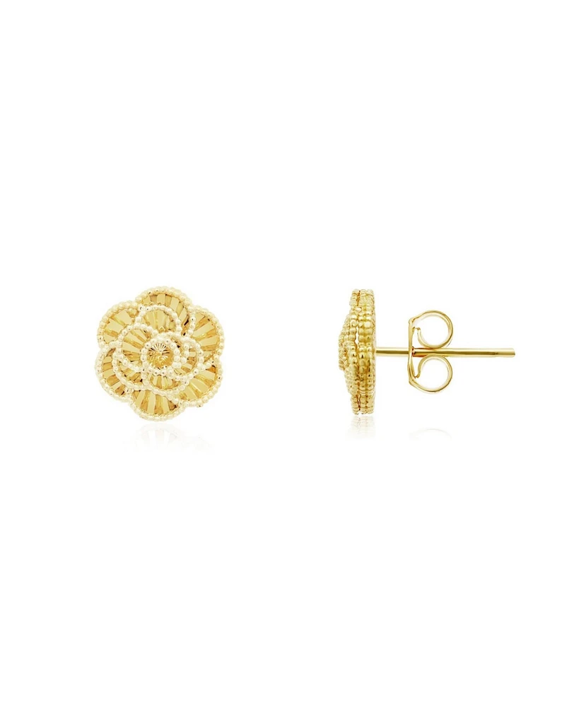 The Lovery Gold Rose Stud Earrings 14K Gold