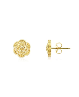 The Lovery Gold Rose Stud Earrings 14K Gold