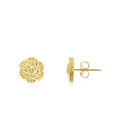 The Lovery Gold Rose Stud Earrings 14K Gold