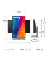 BenQ BenQ PD2725U DesignVue 27" 16:9 4K Ultra Hd Hdr Ips Led Monitor, Built-In Speakers, Dark Gray