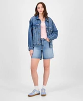 Levis Womens 90s Trucker Jacket Square Neck T Shirt Mid Rise 94 Baggy Denim Shorts