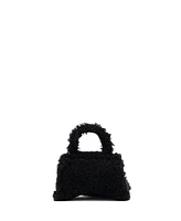 Pre-Owned Balenciaga Small Fluffy Hourglass Top Handle Bag Faux Fur