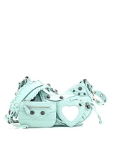 Pre-Owned Balenciaga Le Cagole Giant Studs Shoulder Bag Embossed Leather