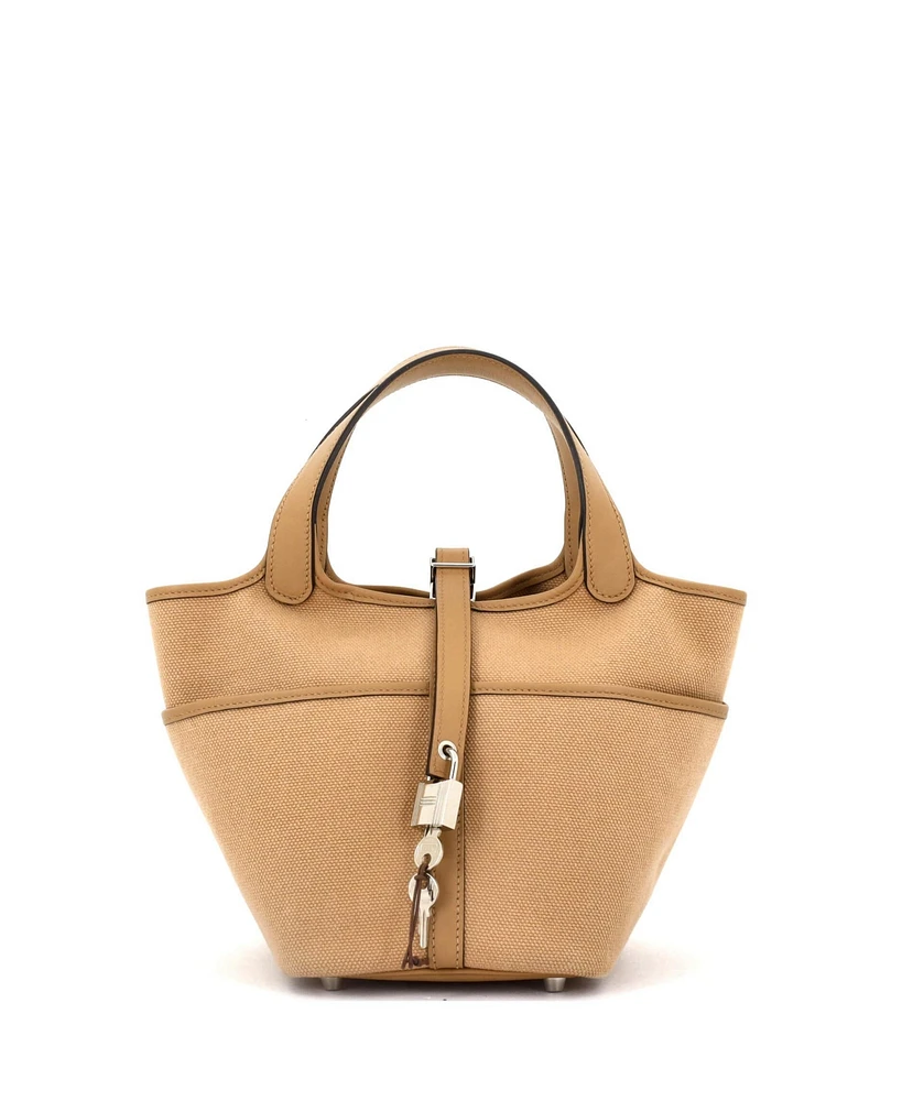 Pre-Owned Hermes Pm Cargo Picotin Lock Bag Canvas and Swift