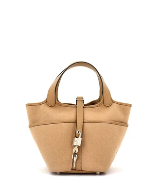 Pre-Owned Hermes Pm Cargo Picotin Lock Bag Canvas and Swift