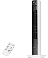 Cowsar Tower Fan for Bedroom, 85°Oscillating Fan for Indoors, 23ft/s Velocity 28dB Quiet Floor Fan with 3 Speed, 4 Modes, 12H Timer, Remote, Blad