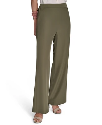 Halston Women's Soft Suiting Wide-Leg Pull-On Pants