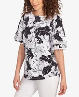 Ruby Rd. Petite Tropical Layered Print T Shirt