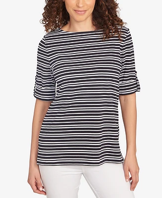 Ruby Rd. Petite Variegated Stripe Knit T Shirt